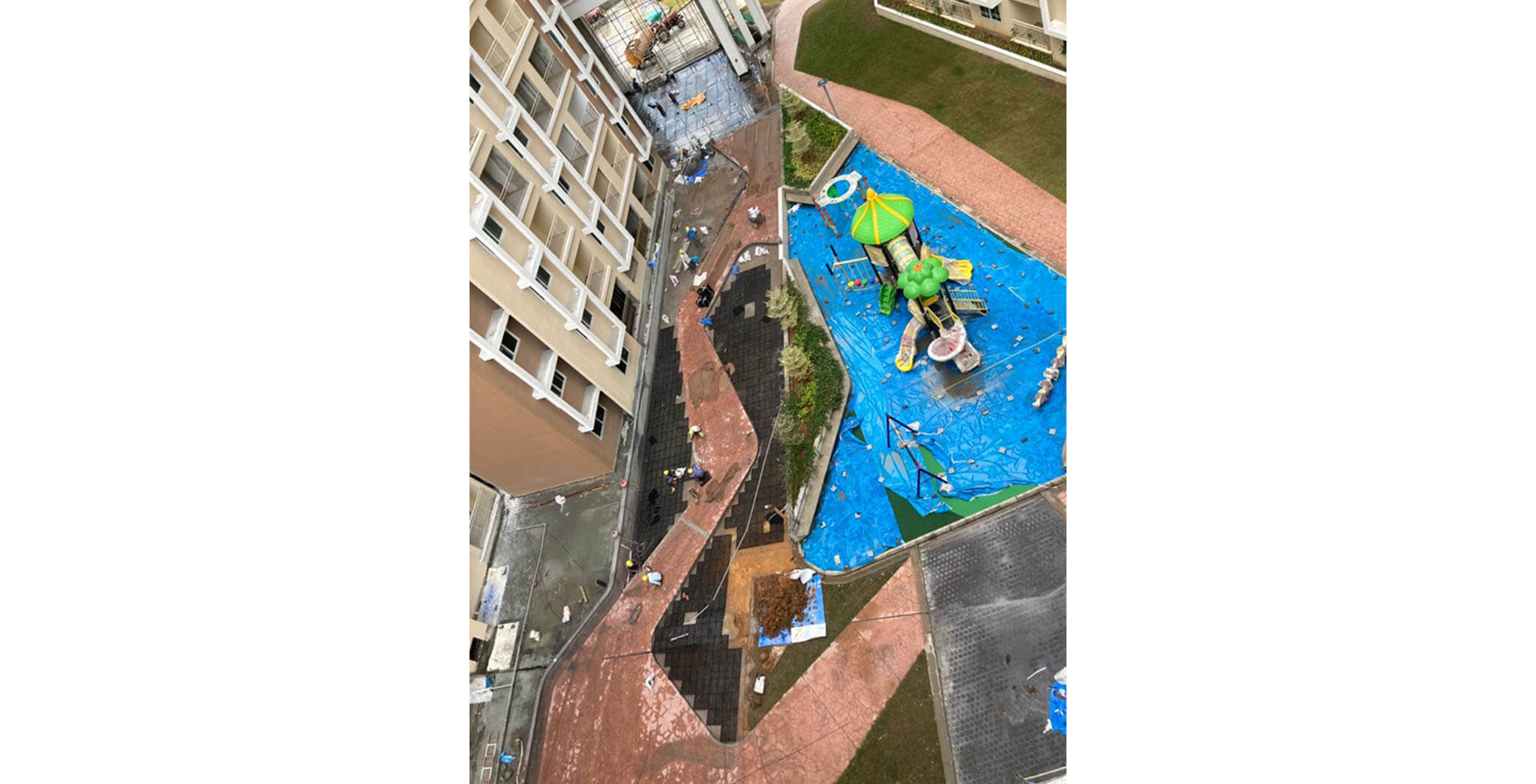 Oct 2020 - Phase-2: Landscape work-in-progress (central podium area)