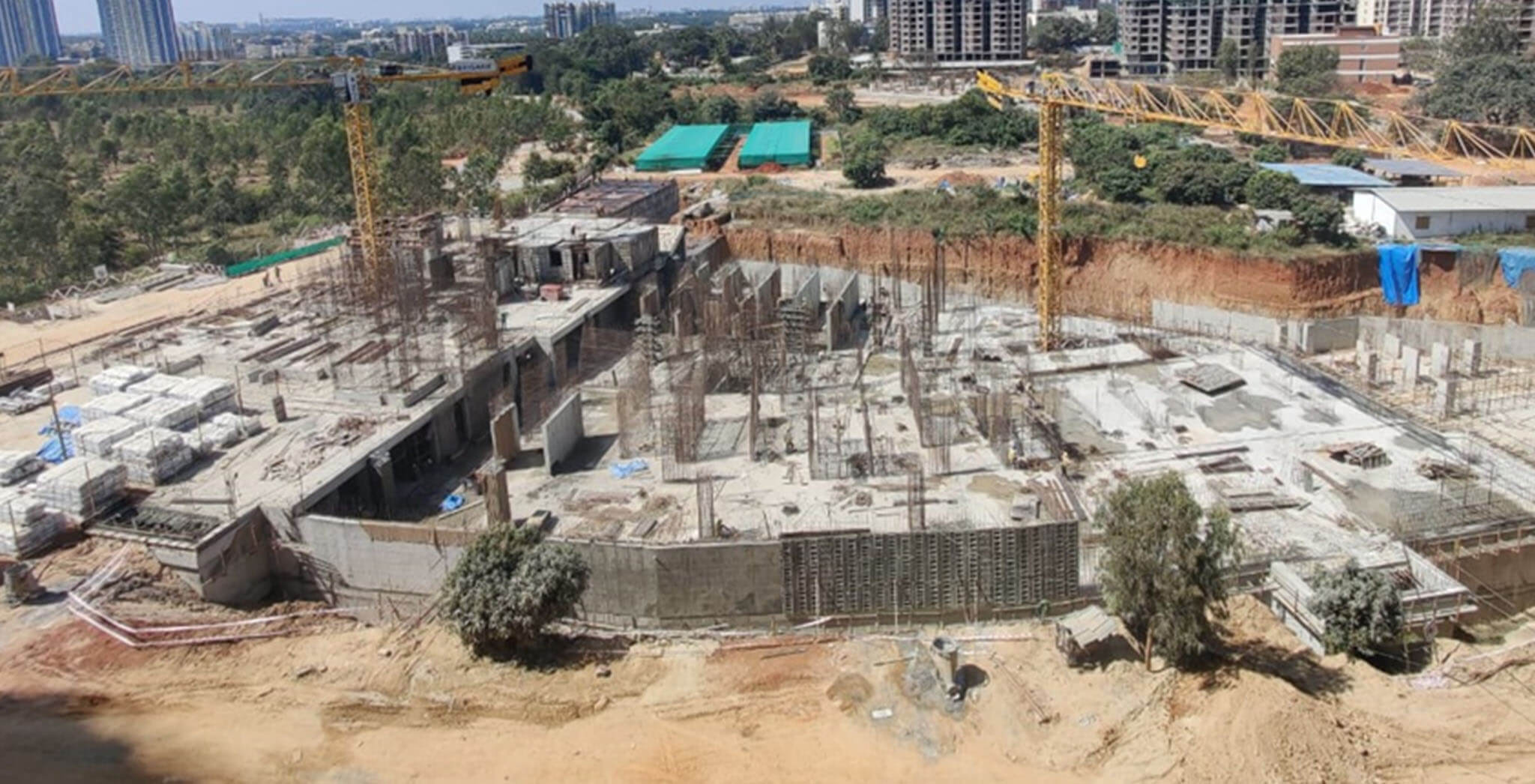 Dec 2020 - Halcyon: Tower I—First floor slab work-in-progress; Tower J—Ground floor slab work-in-progress