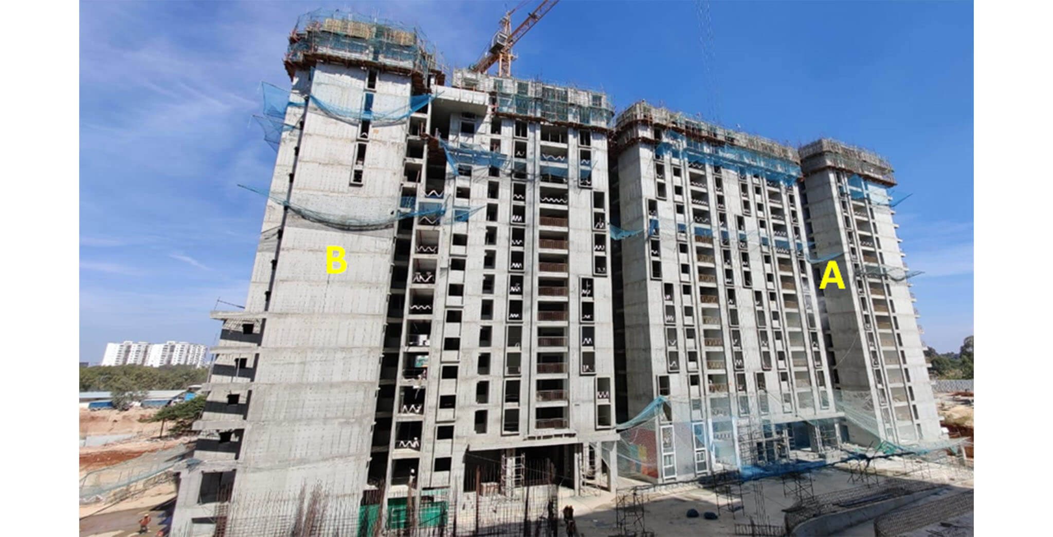 Dec 2020 - Serene: Tower A—18th floor slab structure work-in-progress; Tower B—17th floor slab structure work-in-progress