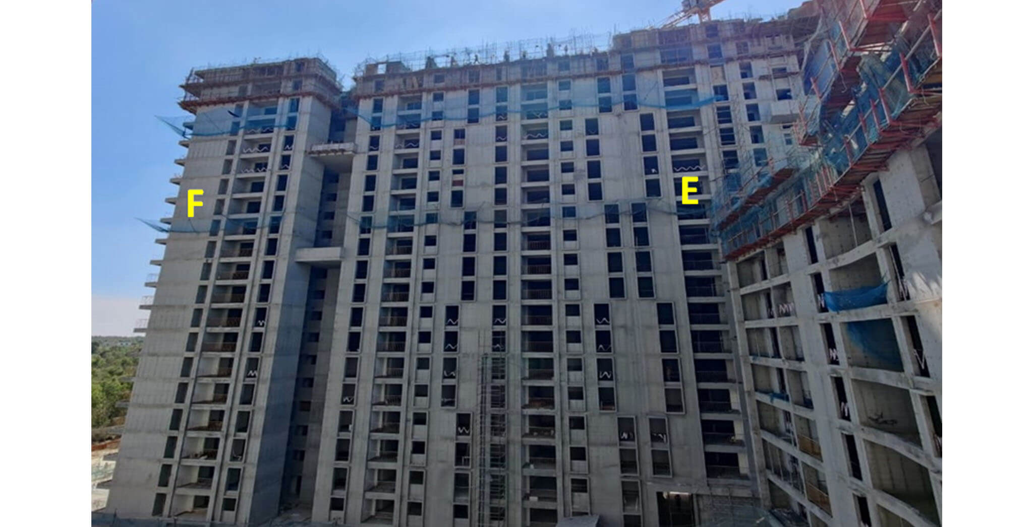 Dec 2020 - Serene: Tower E—20th floor slab structure work-in-progress; Tower F—20th floor slab structure work-in-progress