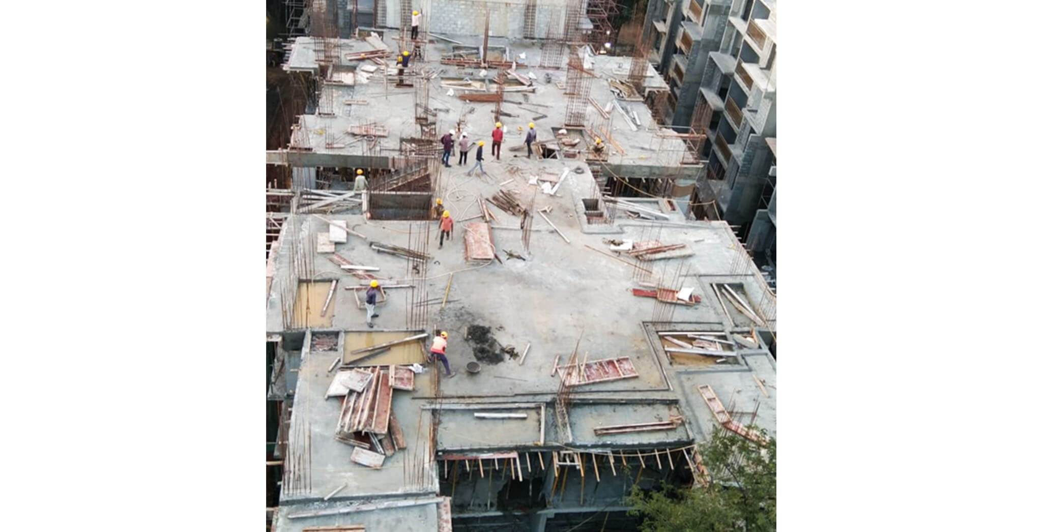 Dec 2020 - S Block: 4th floor slab concreting work completed.