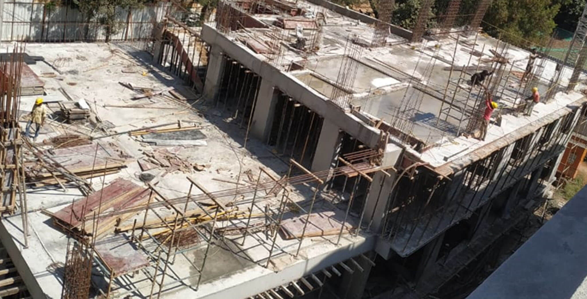 Dec 2020 - Club House: Above 2nd floor slab column reinforcement work-in-progress.