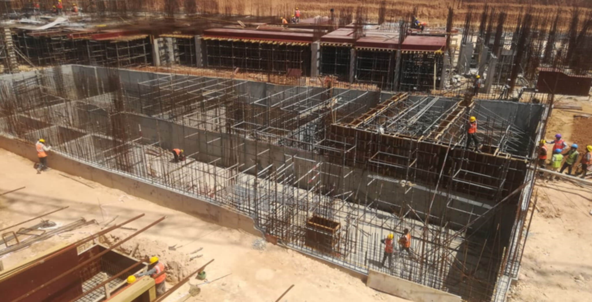 Feb 2021 - Jasper Block: STP wall casting in progress