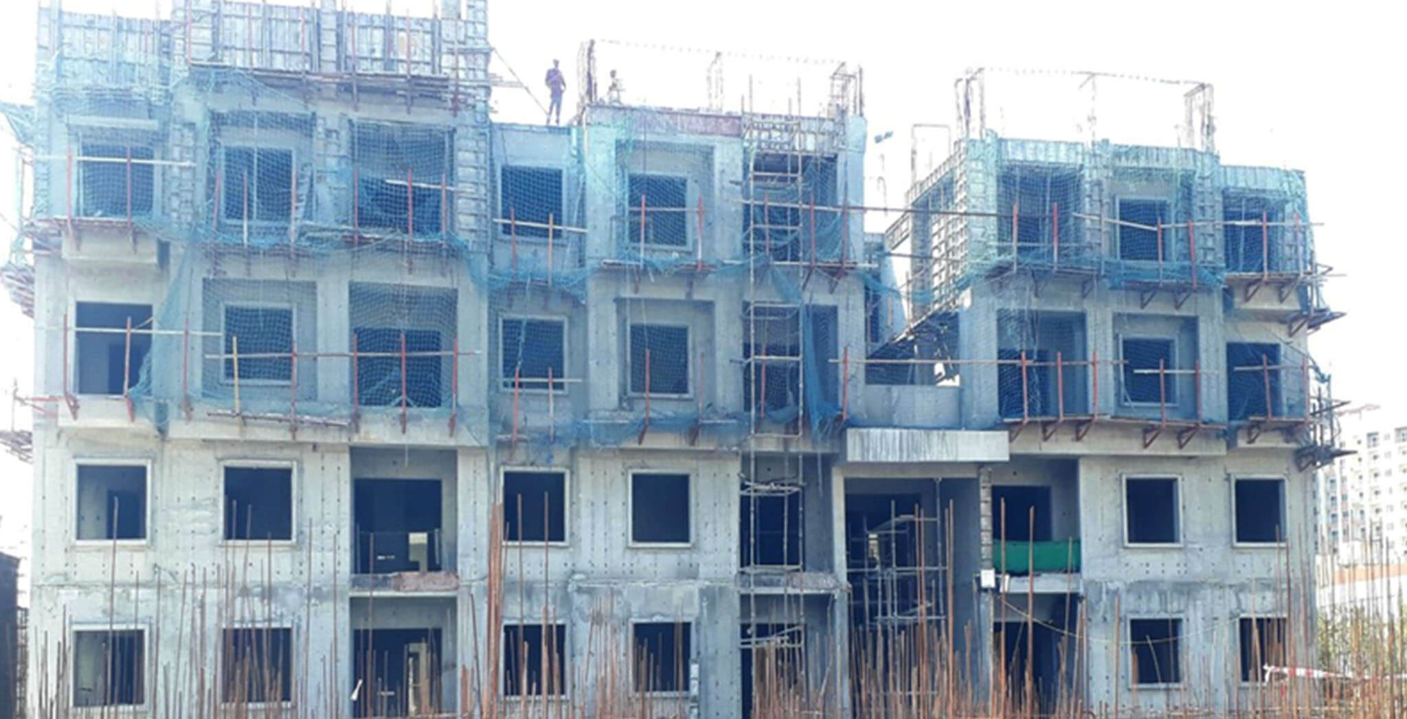 Feb 2021 - B Block: terrace floor slab completed