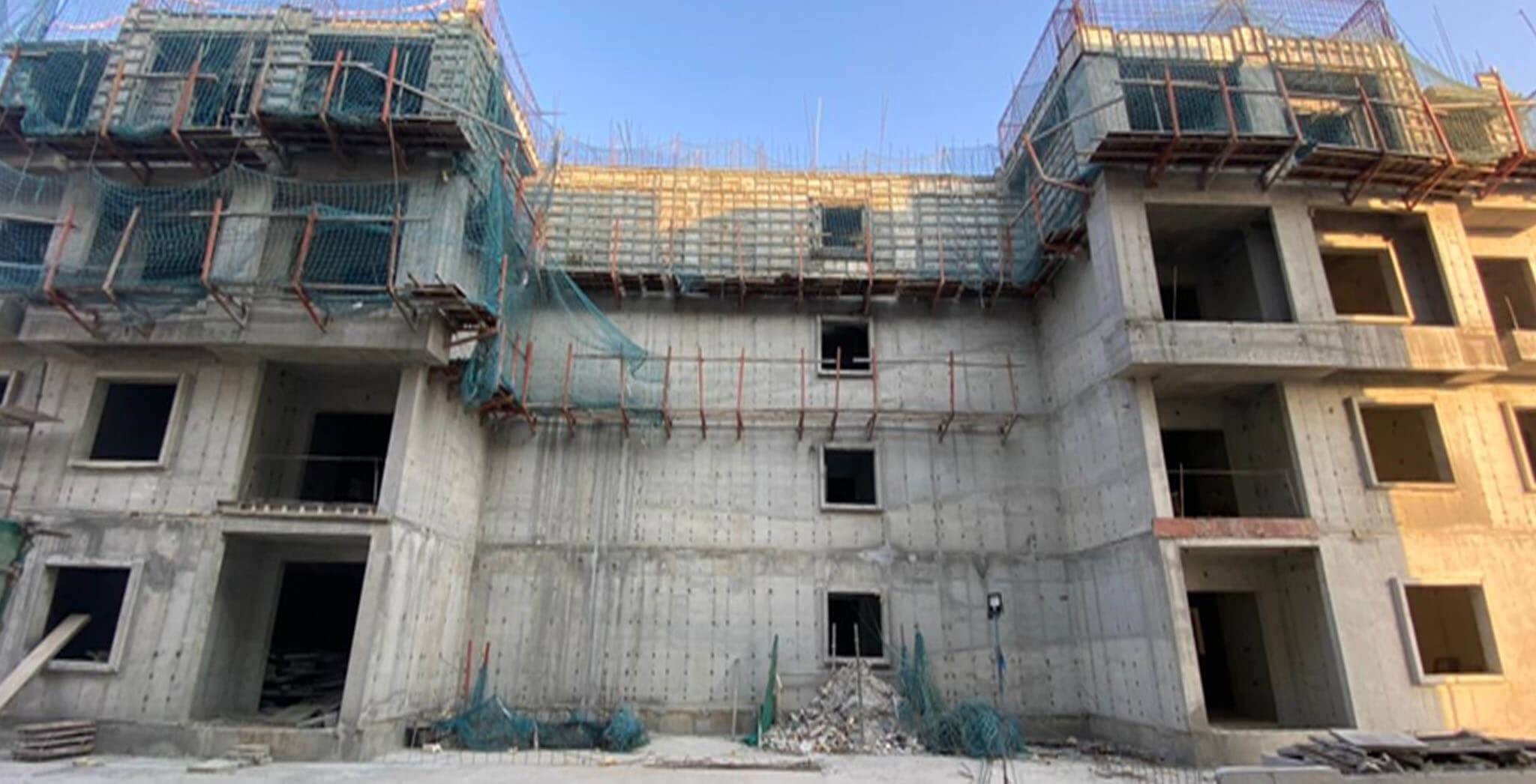 Mar 2021 - B Block: On casting of terrace floor slab, 1st March 2021