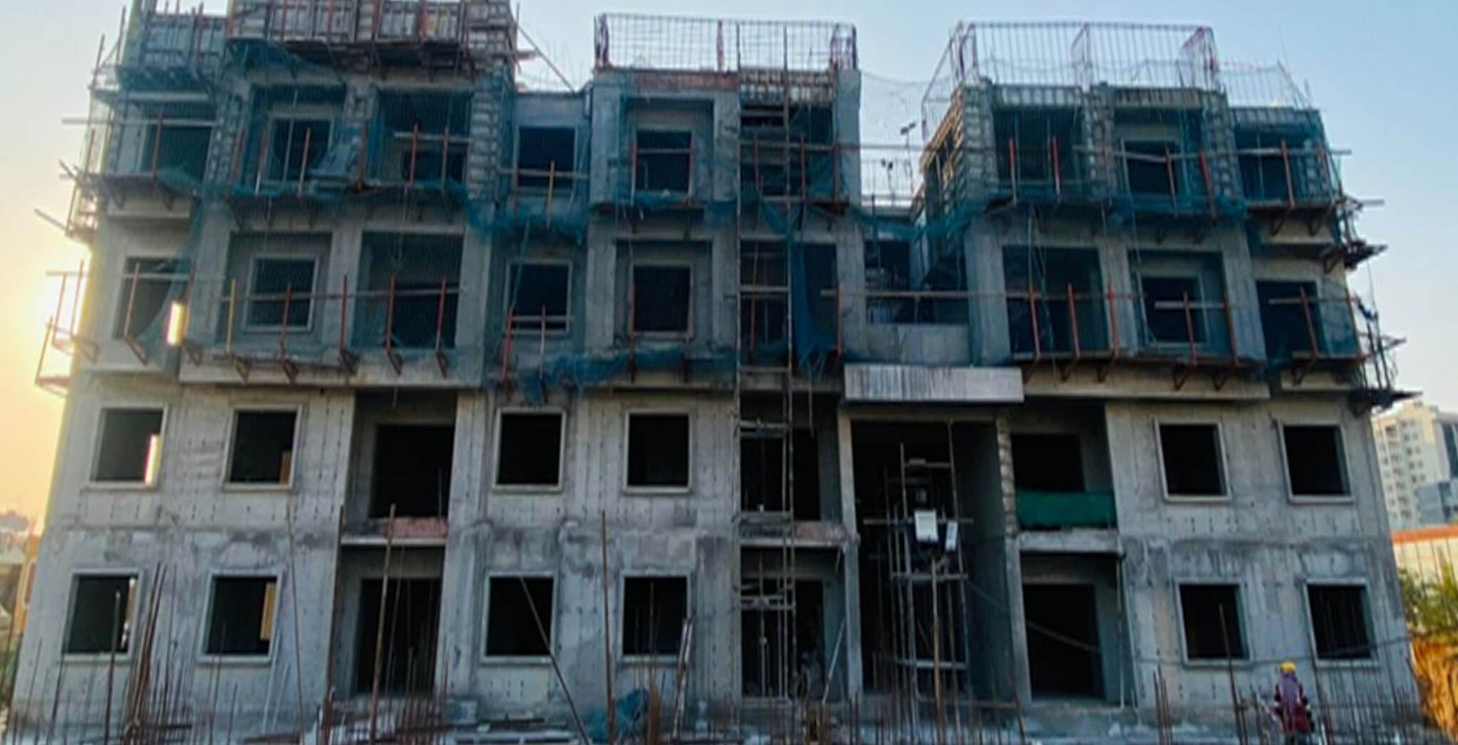 Mar 2021 - B Block: On casting of terrace floor slab, 1st March 2021