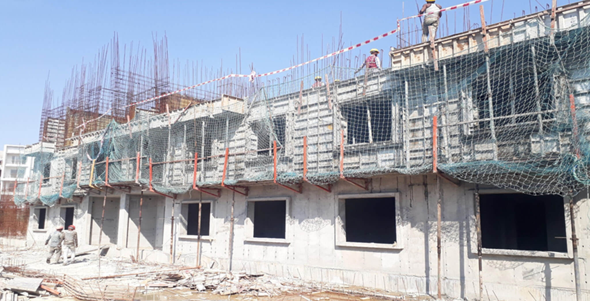 Mar 2021 - I Block: On casting of second floor slab, 1st March 2021
