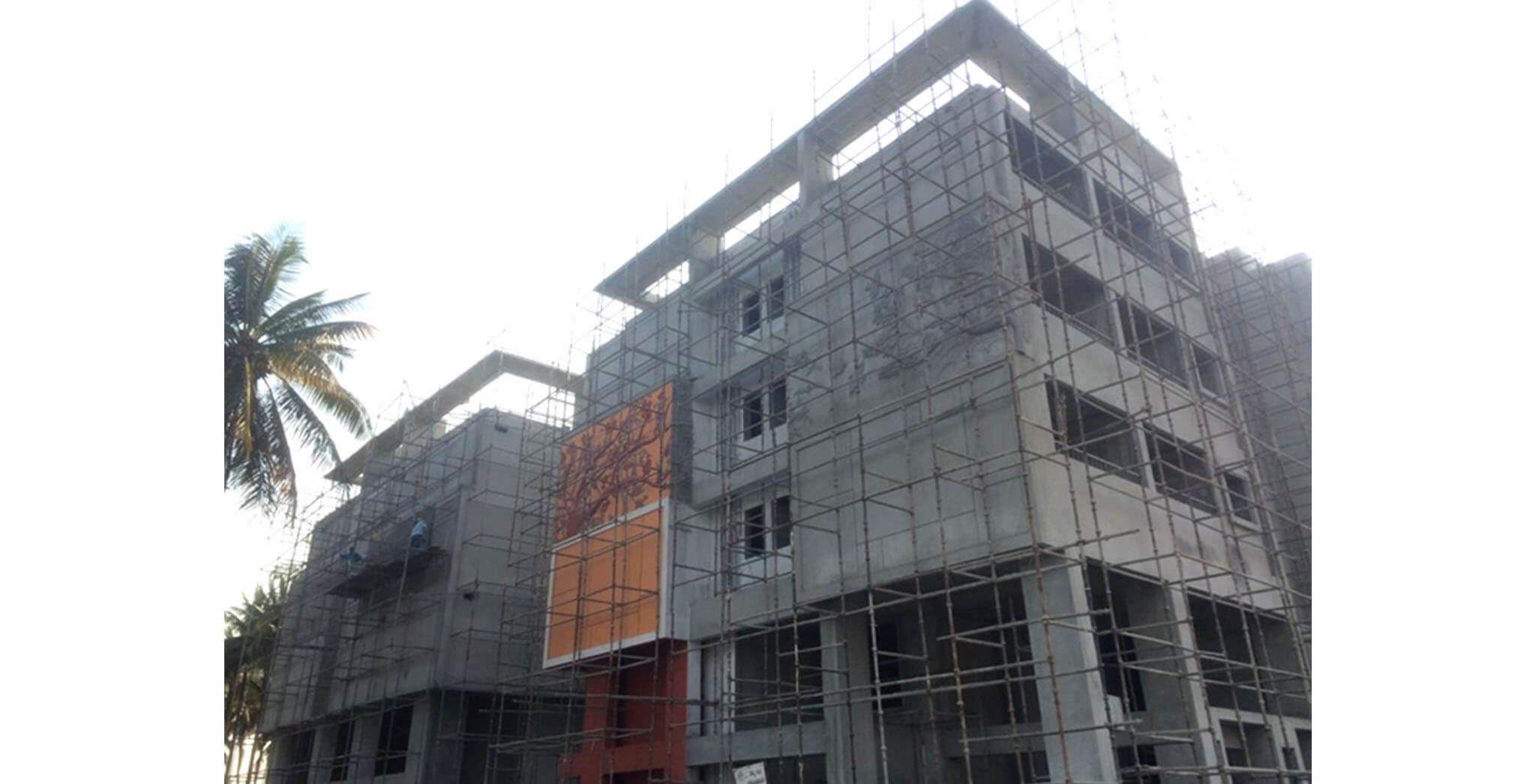Feb 2021 - Towers A, B, X, and W: Terrace floor slab completed; Tower A and X: External plastering work under progress