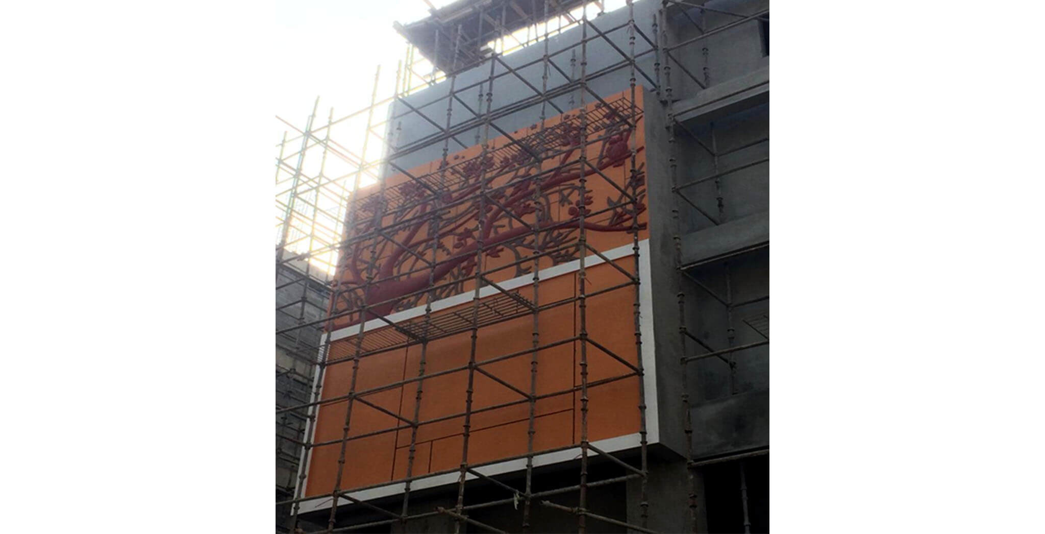 Feb 2021 - Towers A, B, X, and W: Entrance art work (external painting) under progress