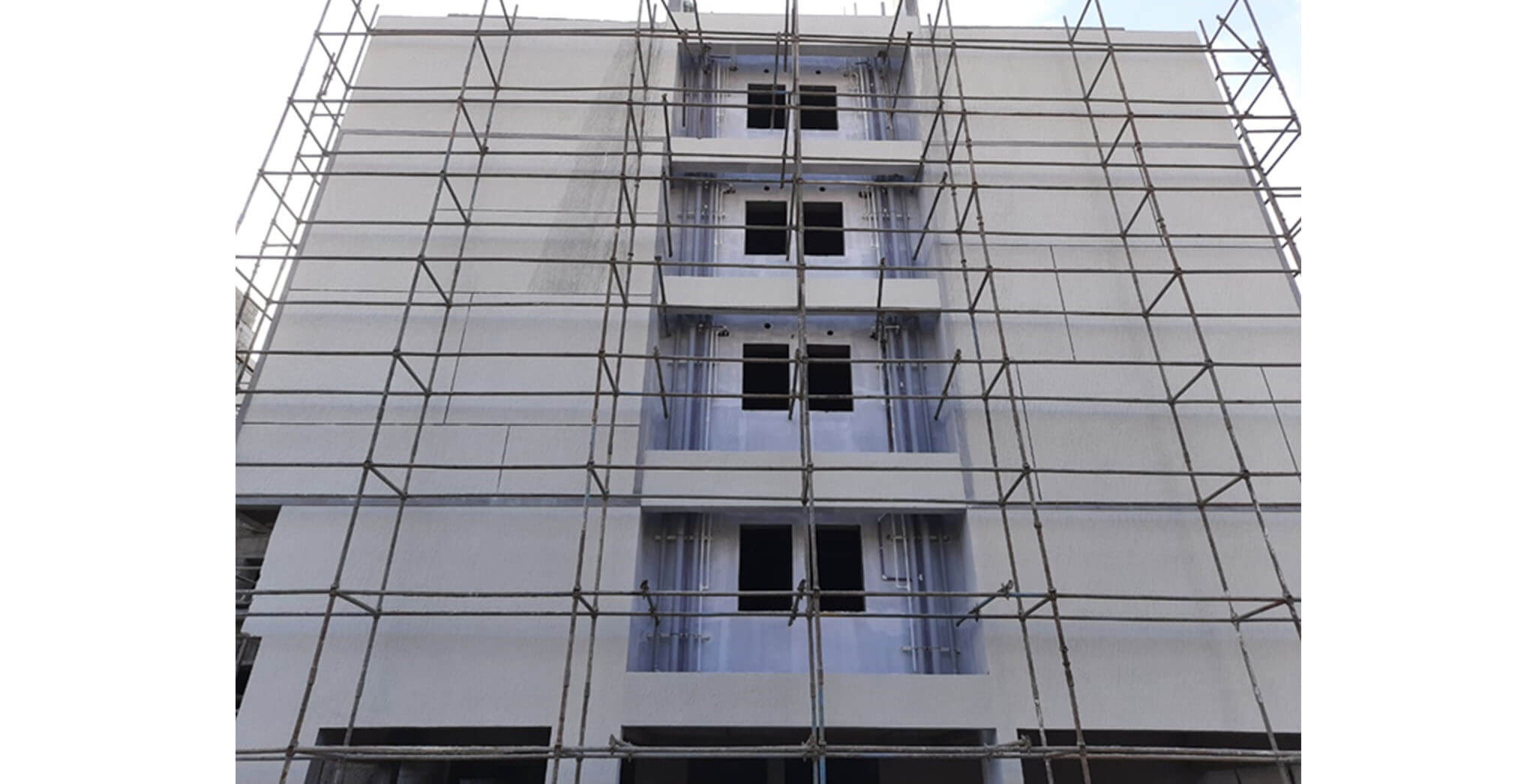 Feb 2021 - Towers G, H, Q, and R: External plastering work and texture work under progress