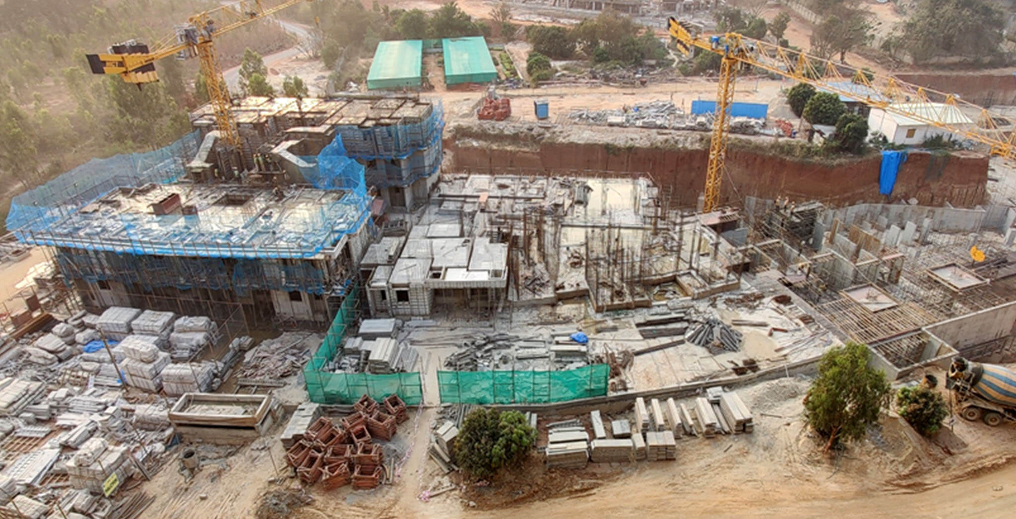 Feb 2021 - Halcyon: Tower I—Third floor slab work-in-progress; Tower J—Part first floor slab work and part ground floor in progress
