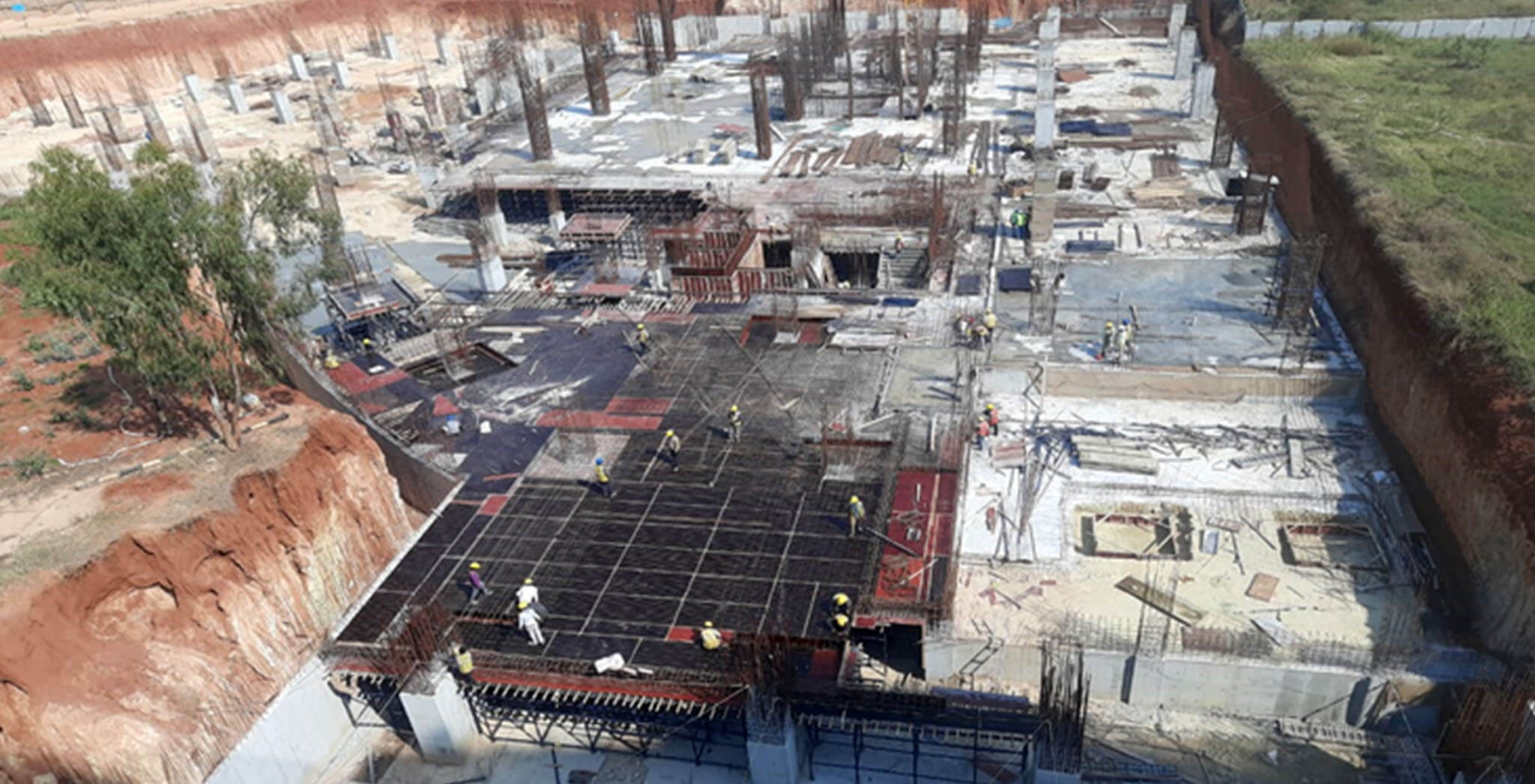 Feb 2021 - Arcadia: Footings in podium area and Podium part UB slab in progress