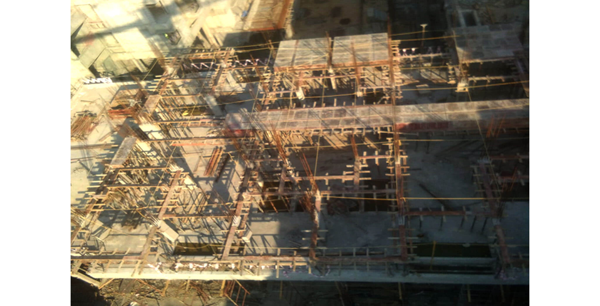 Feb 2021 - Podium side view: H Block—Third Floor shuttering work-in-progress