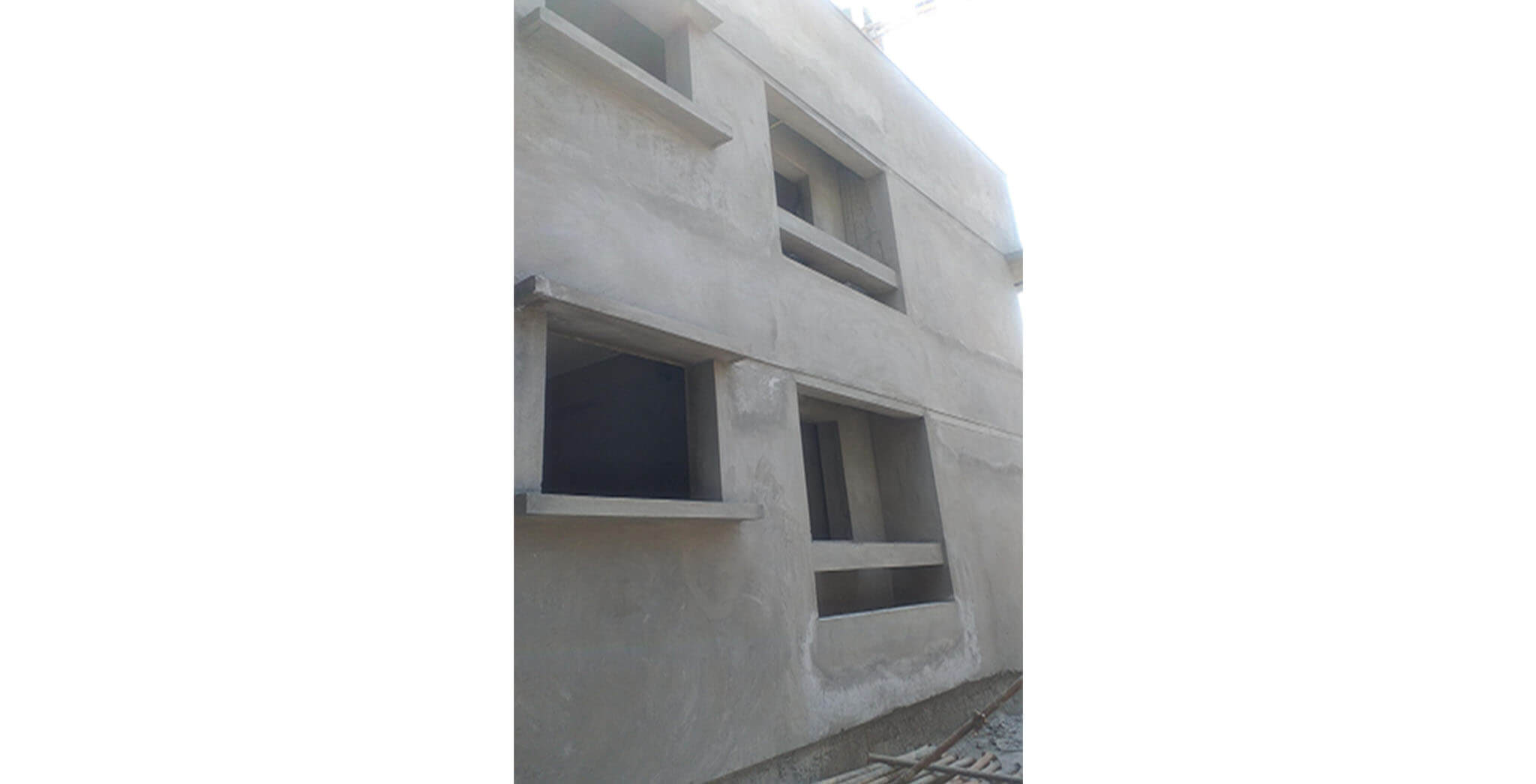 Feb 2021 - Podium view: A Block—External plastering