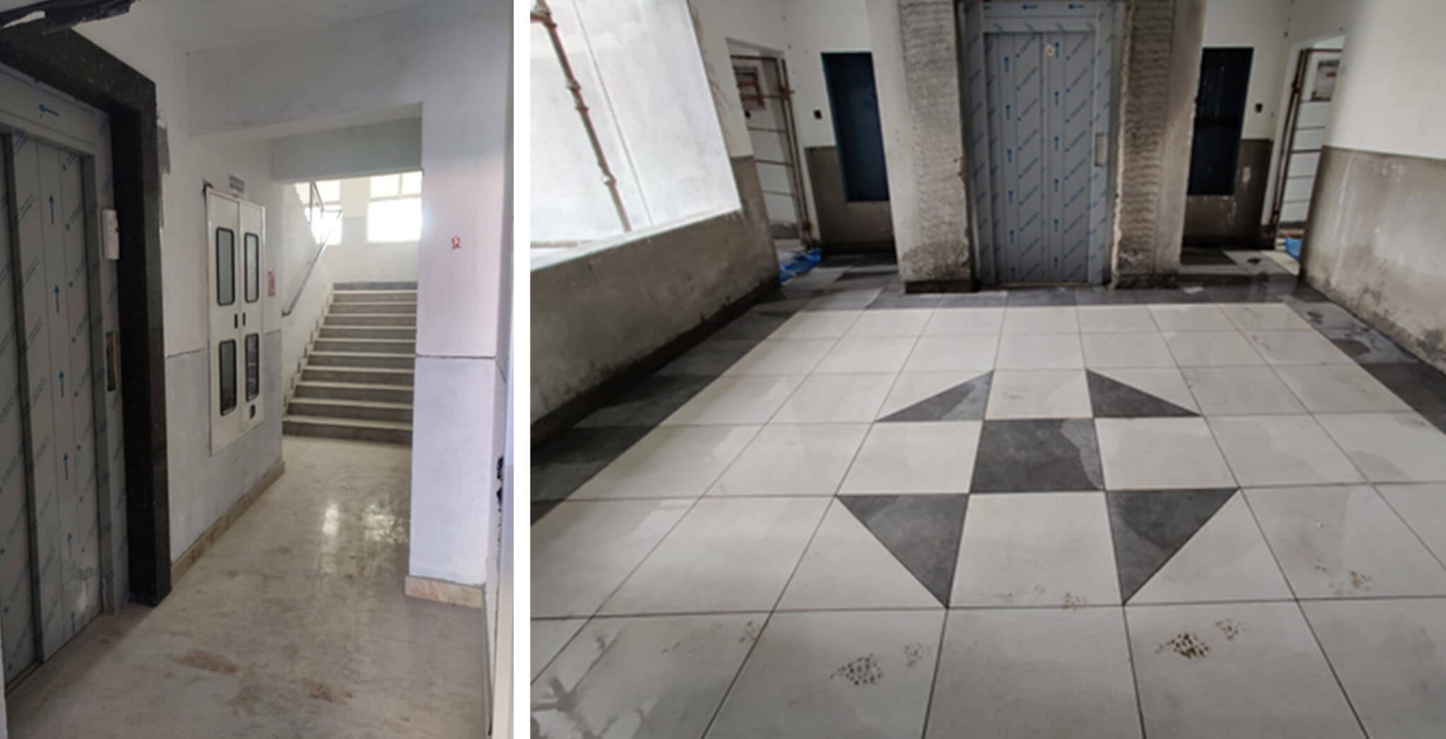 Feb 2021 - Lift lobby & staircase & common area: Work completed till 6th floor
