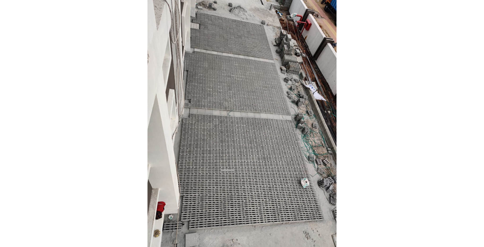 Feb 2021 - External development: Grass pavers fixing in progress