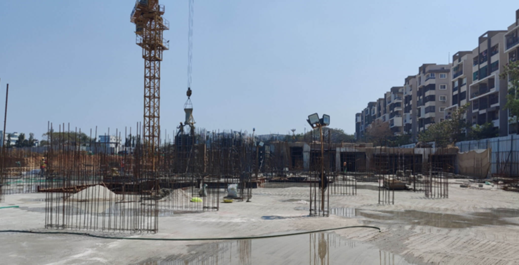 Mar 2021 - Tower A1: Lower basement floor slab completed (Milestone–1)