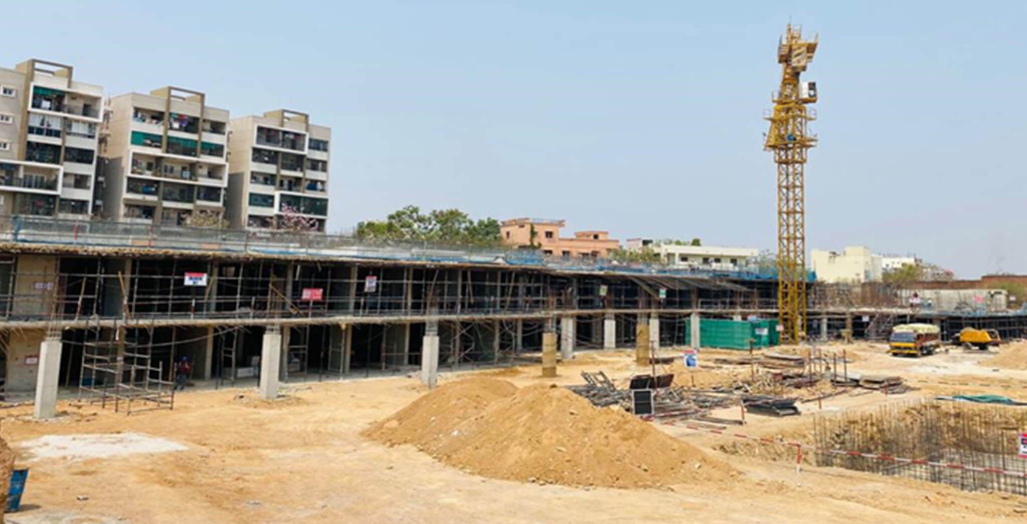 Mar 2021 - Tower A1: Elevation view (Lower basement & Ground floor slabs visible)