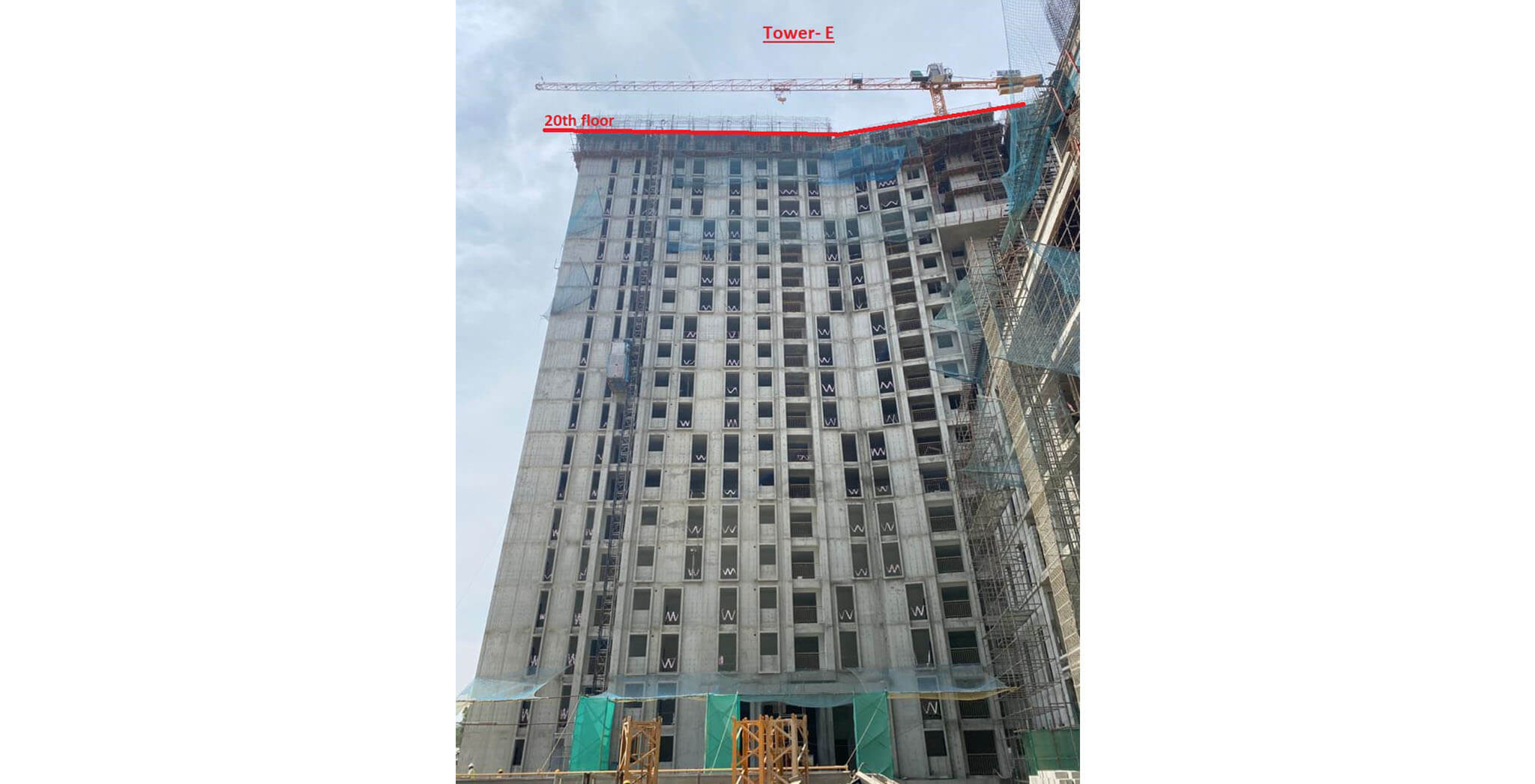 Mar 2021 - Eden: Tower E—Completion of 20th floor slab milestone, 17th March 2021