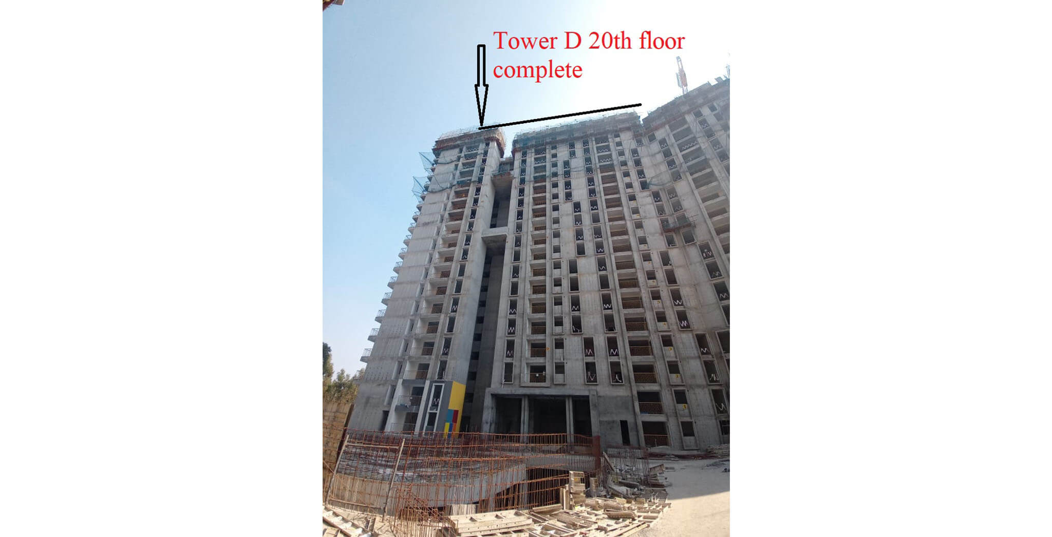 Mar 2021 - Serene: Tower/Wing D—On casting of 20th floor slab, 17th March 2021