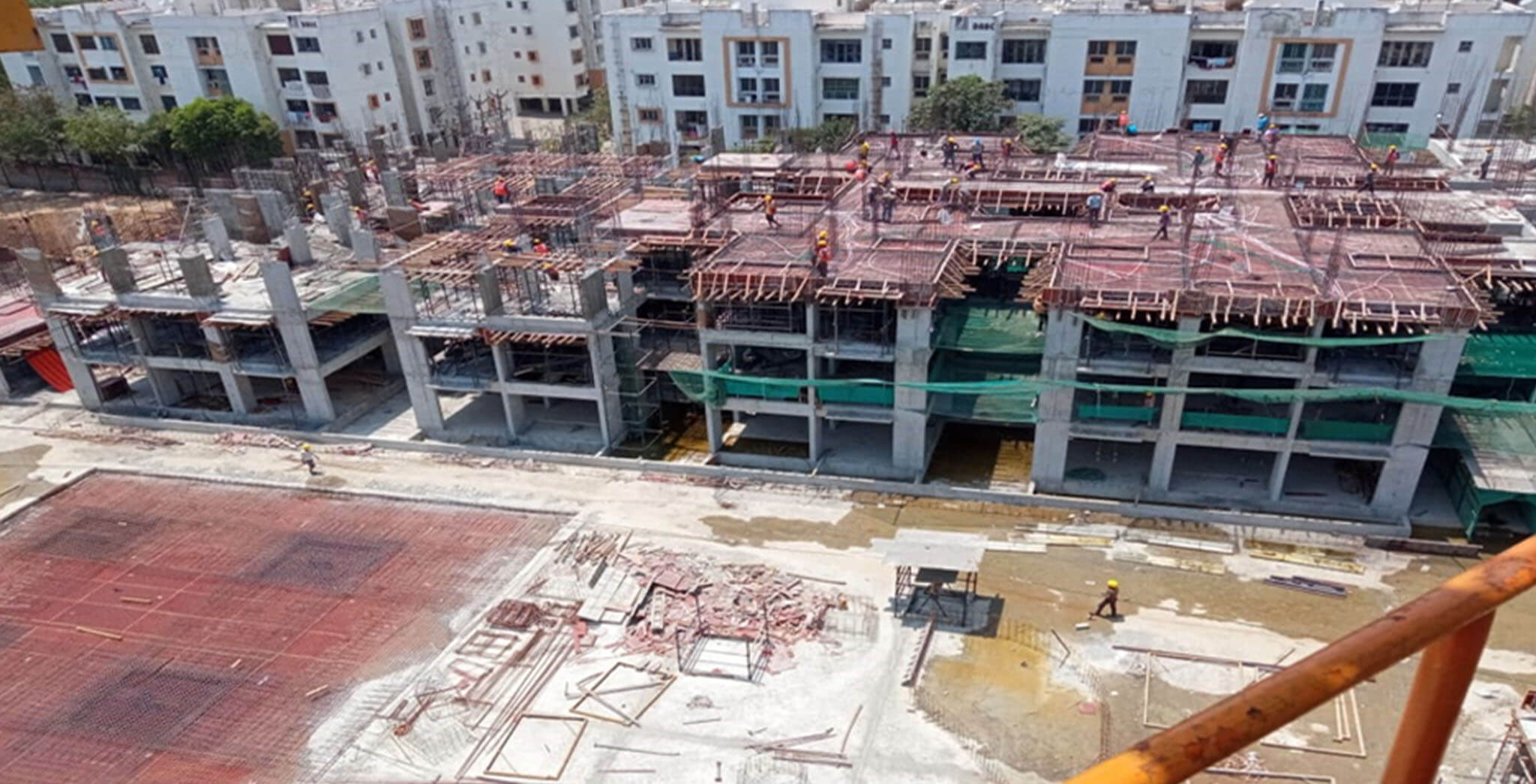 Mar 2021 - Block H: Excavation and foundational works completed at ground floor; First floor & second floor slab completed; Third & fourth floor slab in progress