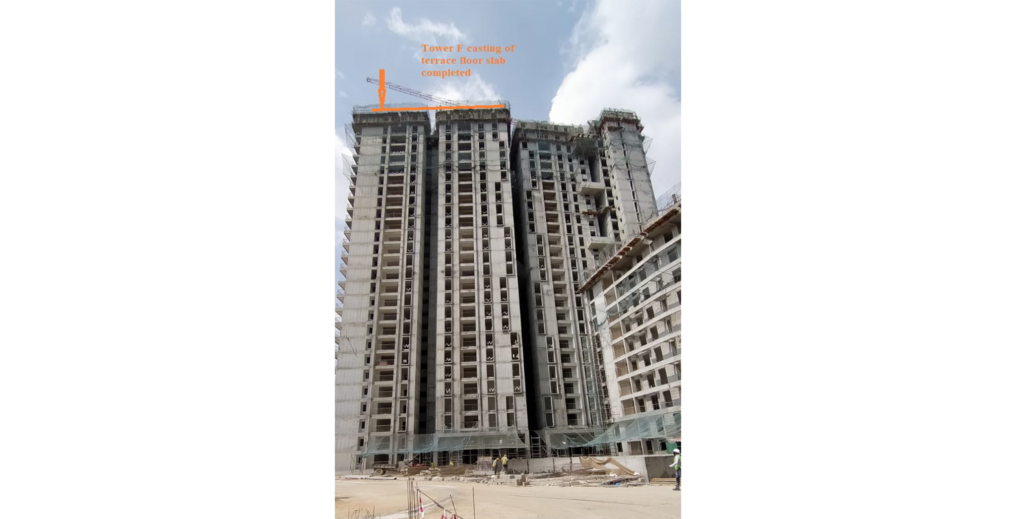 Apr 2021 - Serene F – On Casting of Terrace Floor Slab - Status as of 15th April 2020
