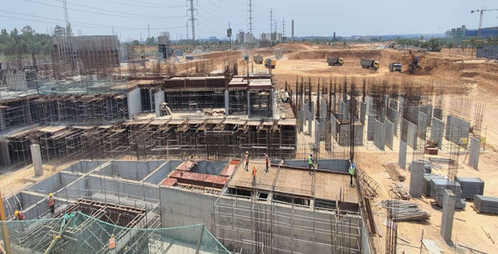 Apr 2021 - Jasper Block: Wing B—Lower basement roof slab and upper basement roof slab work-in-progress
