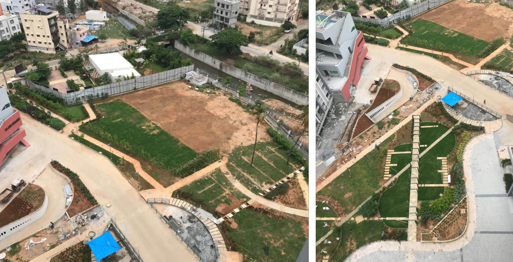Apr 2021 - Landscaping between A, B, C, and D towers in progress