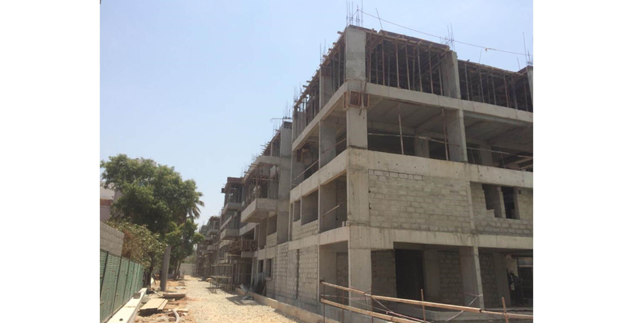 Apr 2021 - Towers F, S, and T: 4th floor slab work under progress, Tower E: 3rd floor slab work under progress