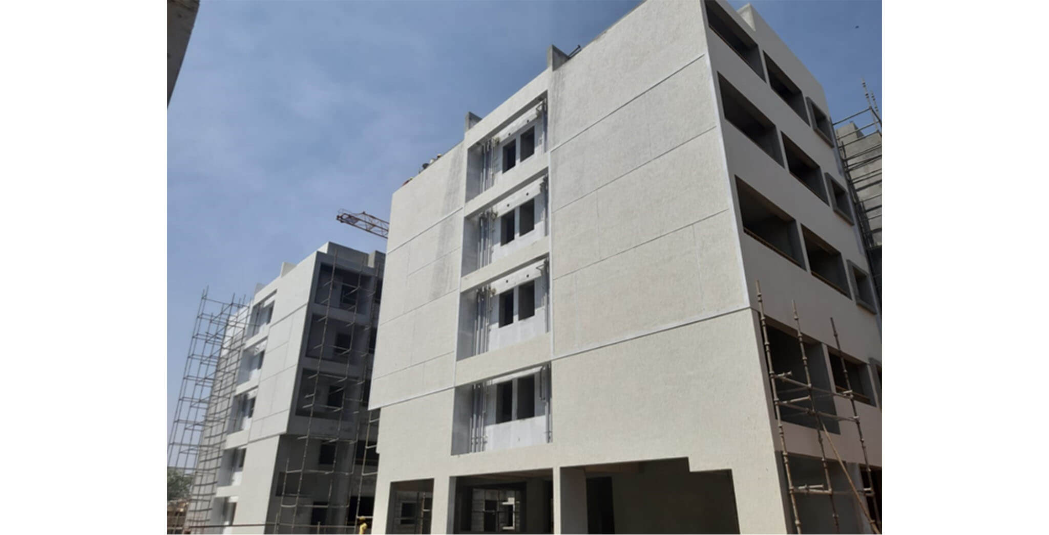 Apr 2021 - Towers G, H, Q, and R: External plastering and texture work under progress