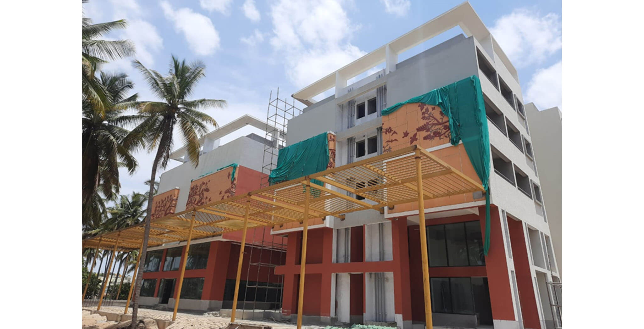 May 2021 - Towers A, W, and X: External plastering and painting work under progress