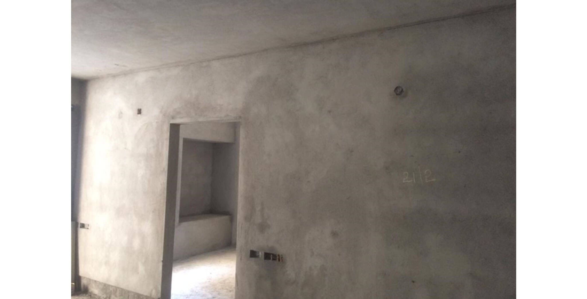 May 2021 - Tower A: Plastering works are in progress