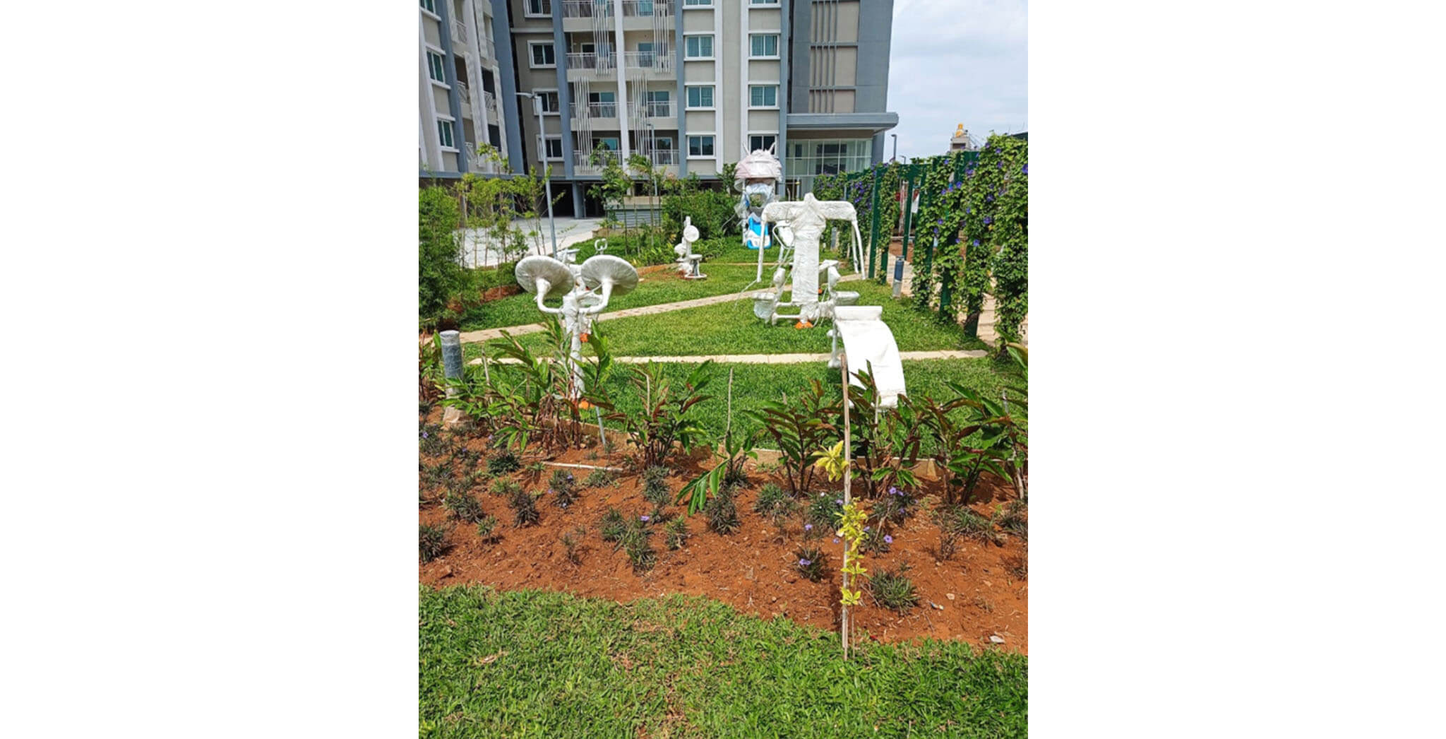 Jun 2021 - One more view of the landscaping work and outdoor gym equipments installation is completed