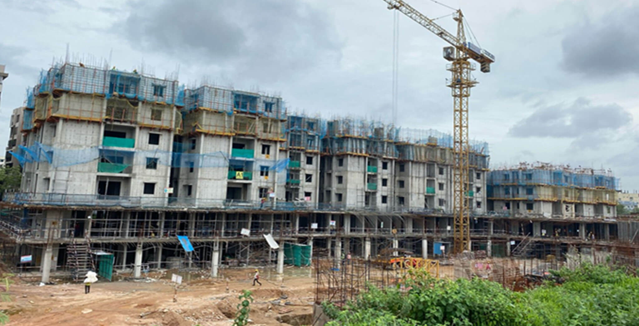 Jun 2021 - Block A1: Fourth frloor (25% Shuttering completed) & Third floor (75% concreting works completed)