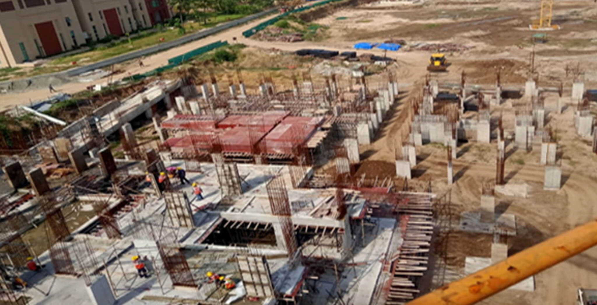 Jun 2021 - Block J: Excavation completed, foundational works completed, ground floor slab completed, first floor slab completed, second floor slab in progress