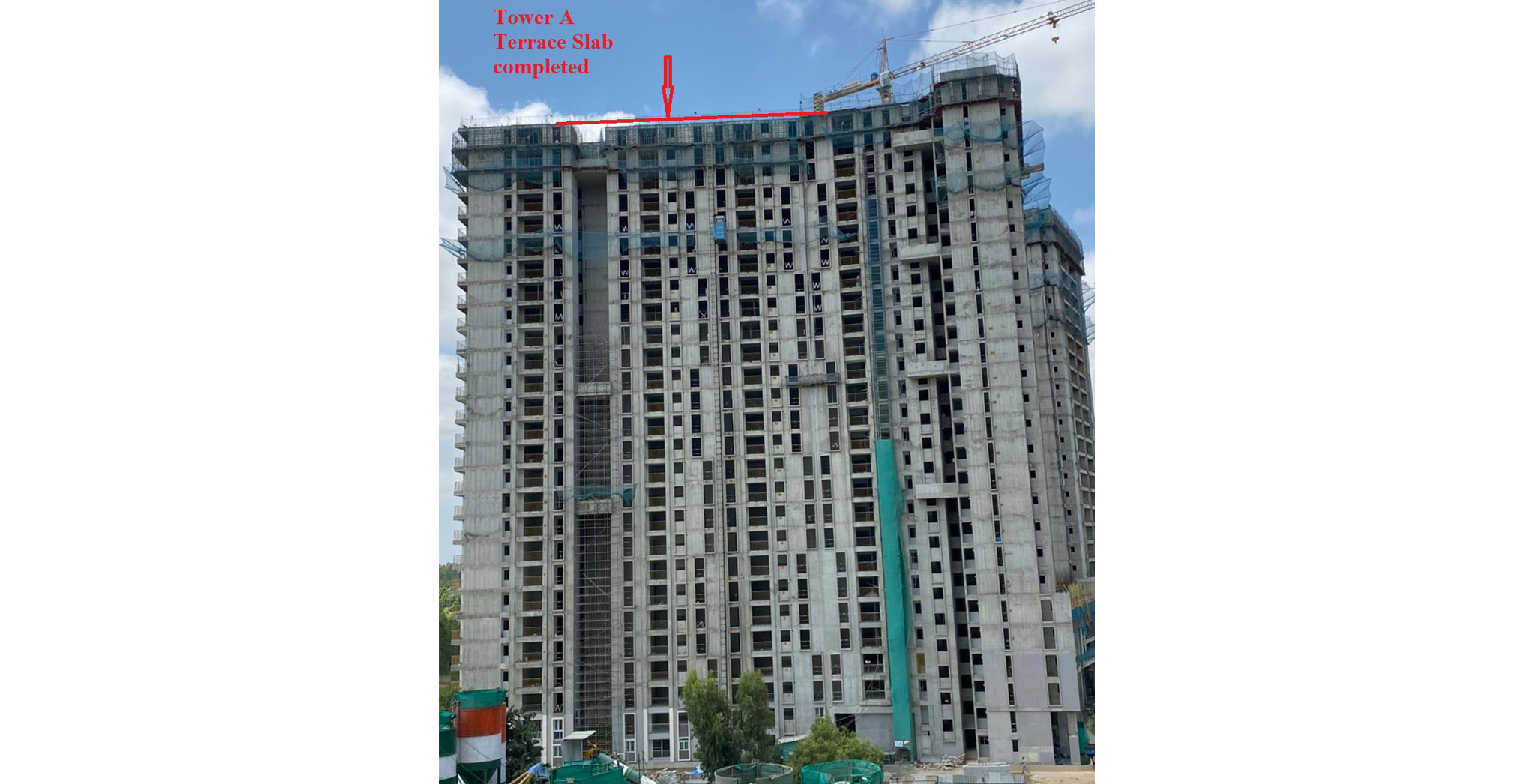 Aug 2021 - Brigade Cornerstone Utopia Serene Tower/Wing A: Casting of Terrace Floor Slab