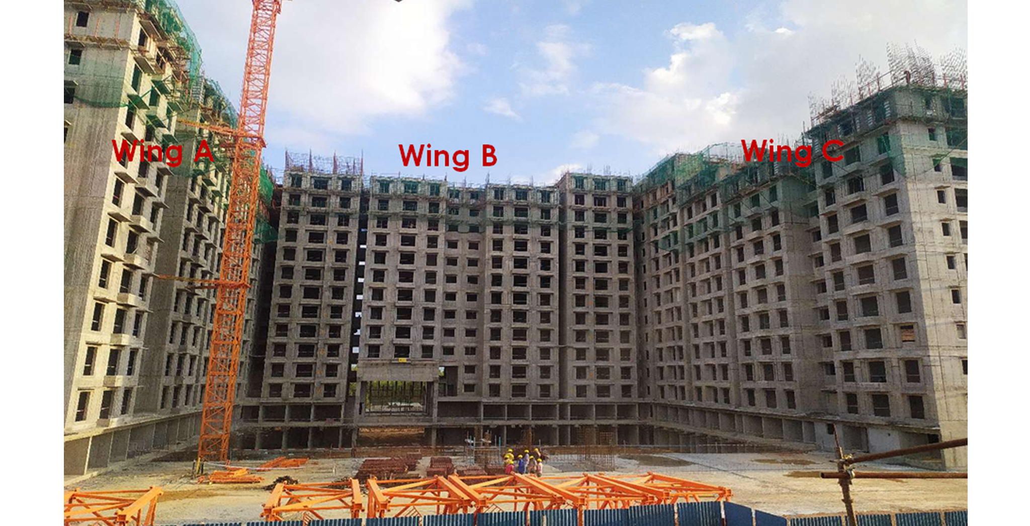 Aug 2021 - Helio Block: Overall Progress - North Elevation