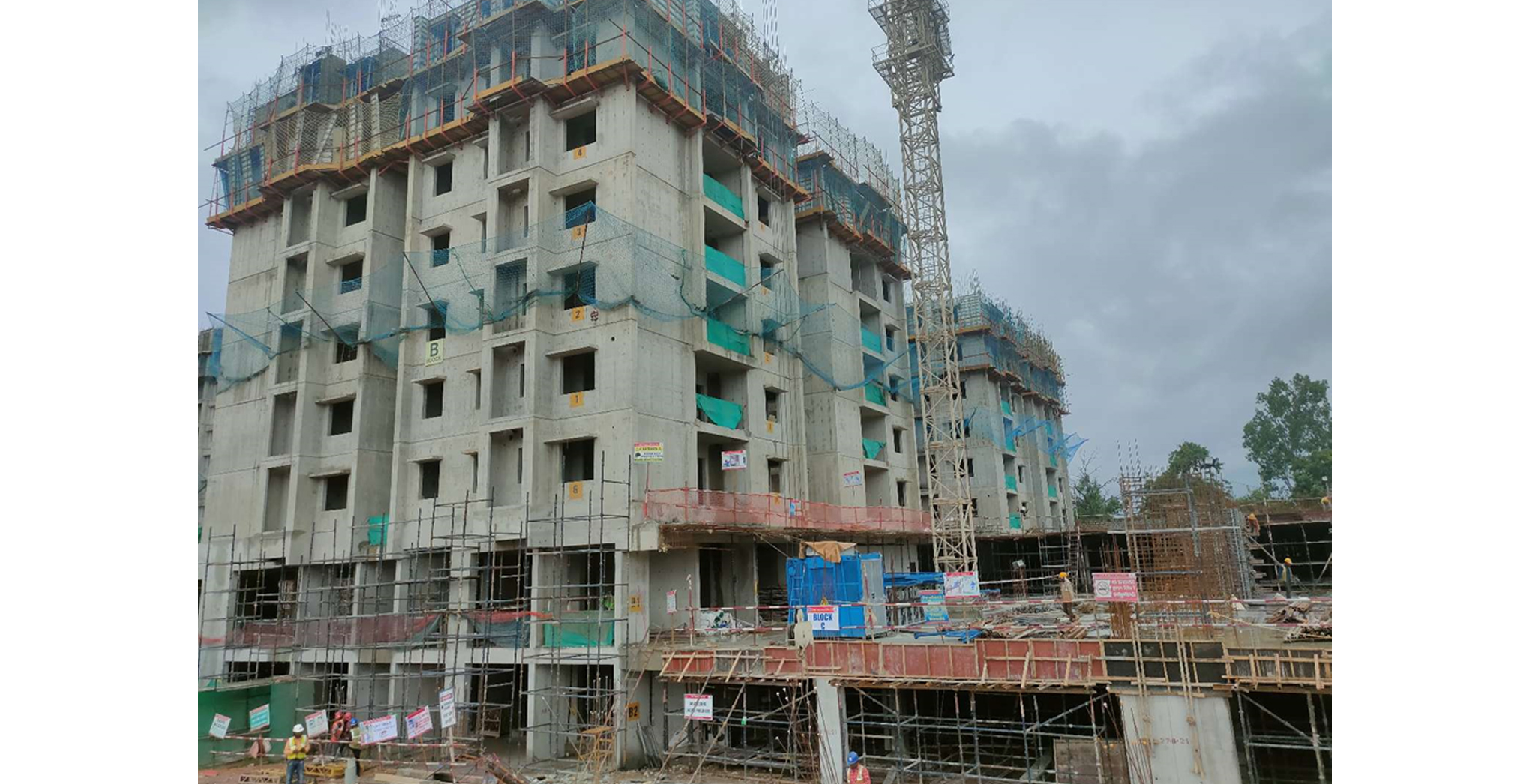 Aug 2021 - Block B: 4th floor (100% completed), 5th Floor (50% completed)