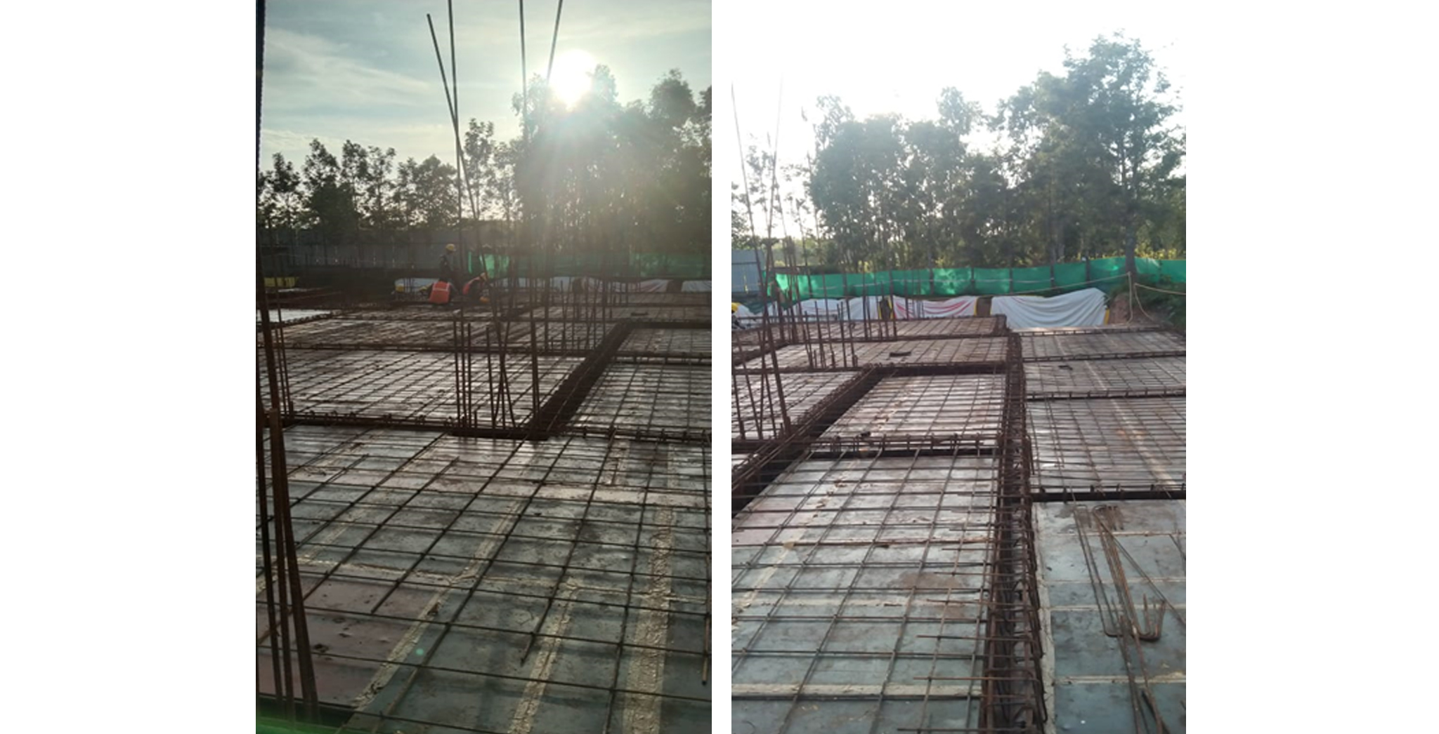 Aug 2021 - Block D: Ground floor level slab shuttering and reinforcement work in progress