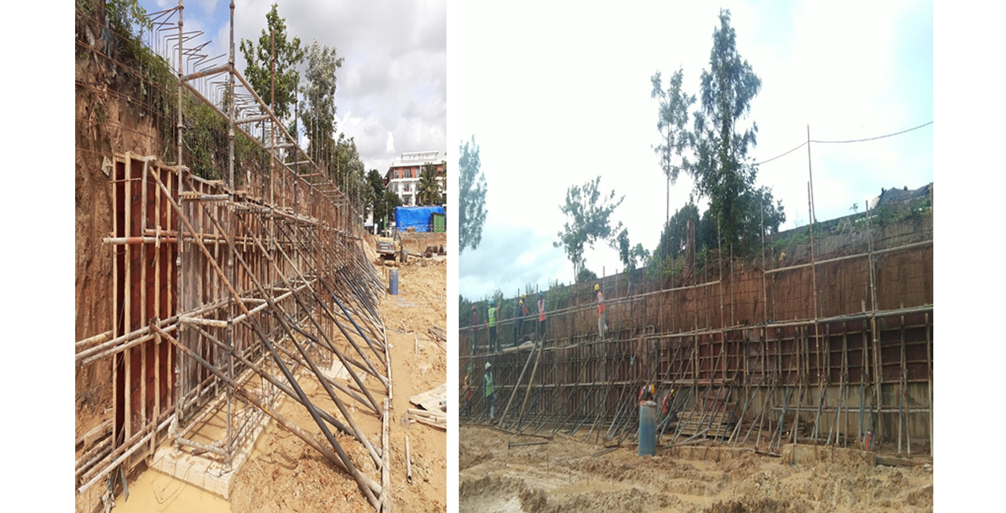 Aug 2021 - Block B and C: North side retaining wall work in progress