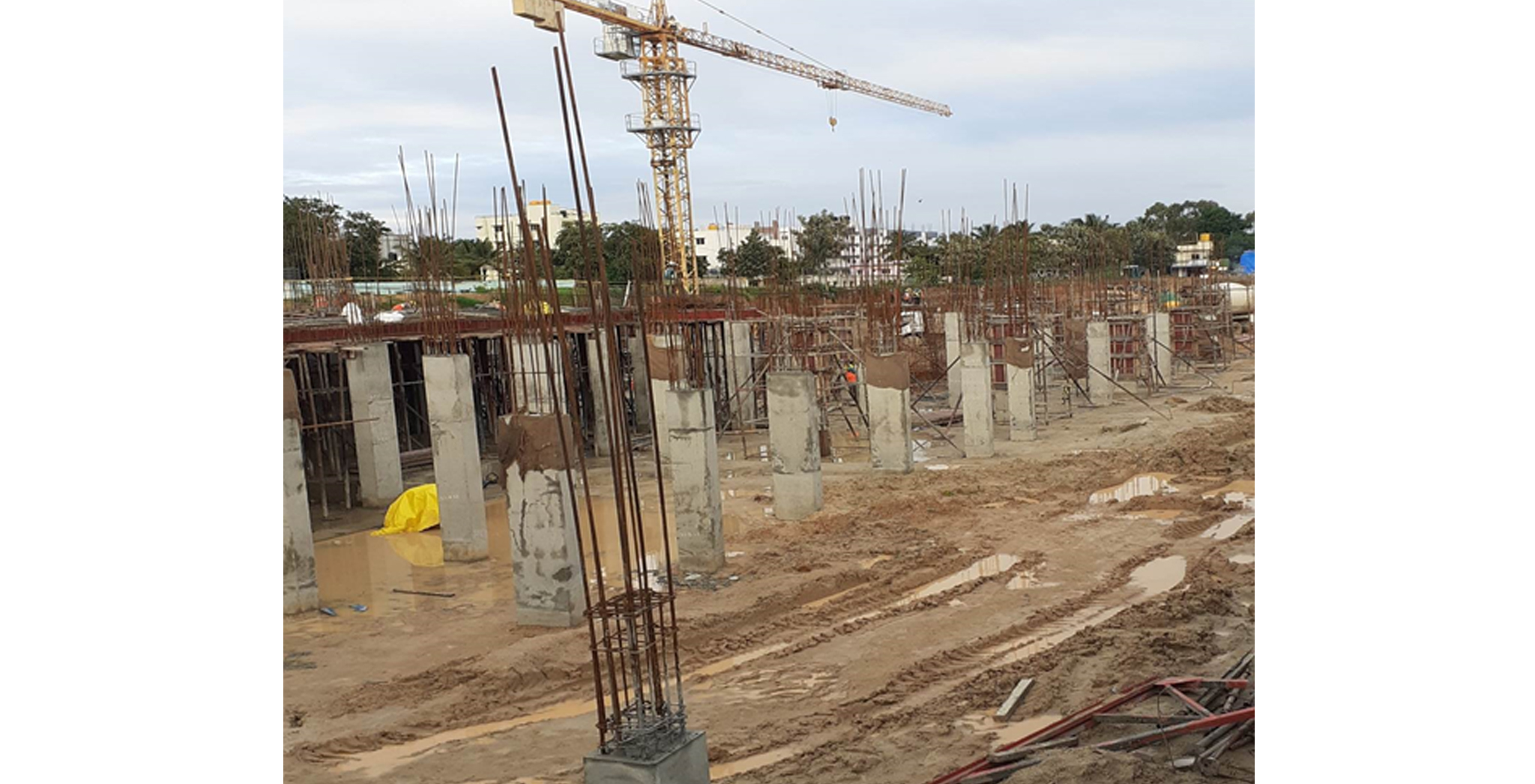 Aug 2021 - Block D: Columns at basement level works in progress
