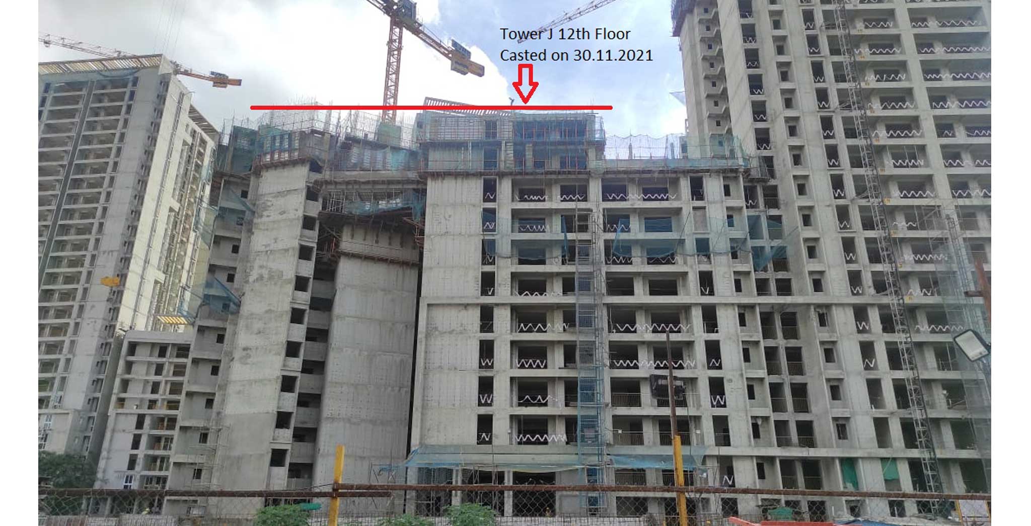Dec 2021 - Halcyon Tower J: Milestone Release On casting of 12th floor slab