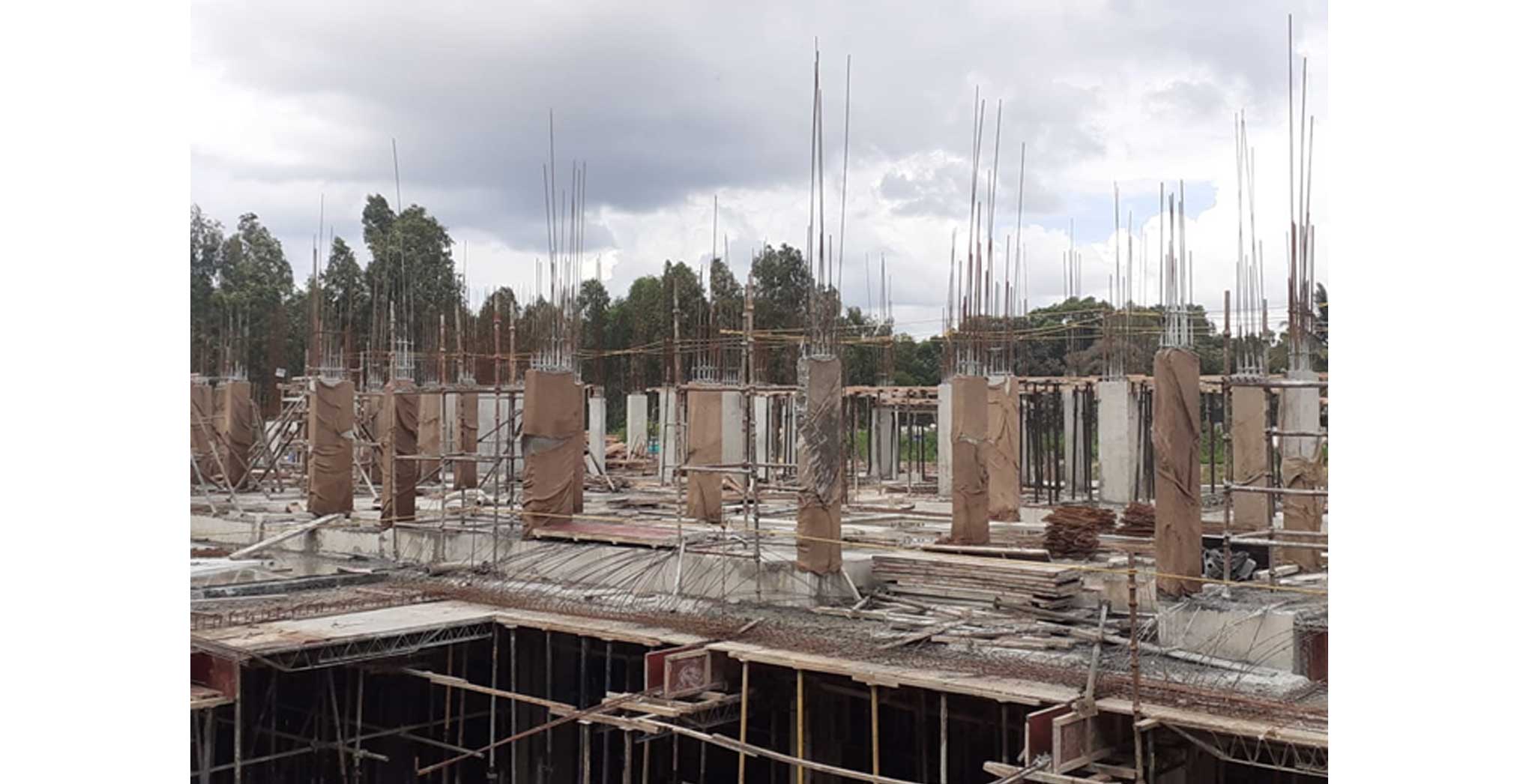 Nov 2021 - Block D: Ground floor column casting work in progress