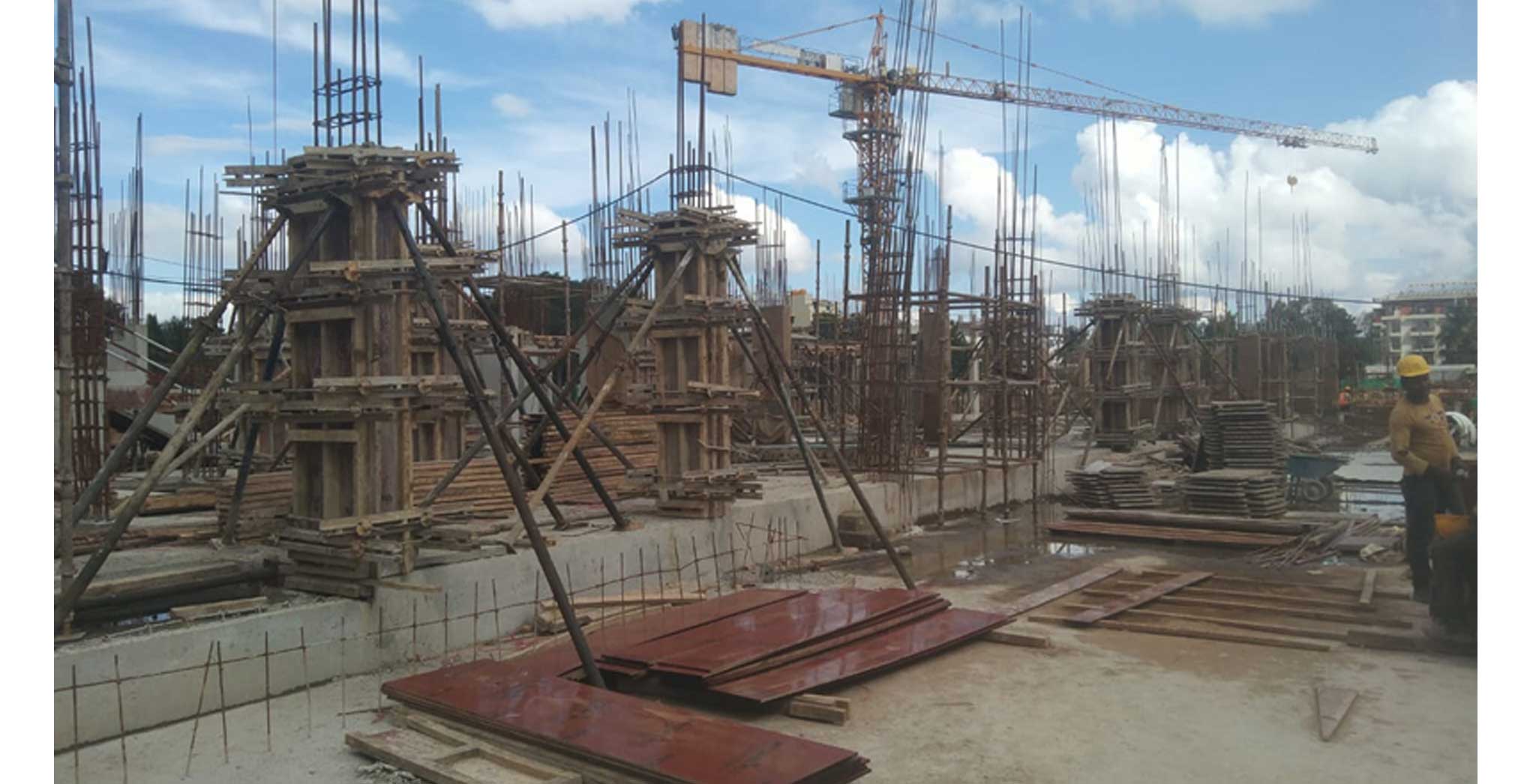 Nov 2021 - Block D: Ground floor column casting work in progress