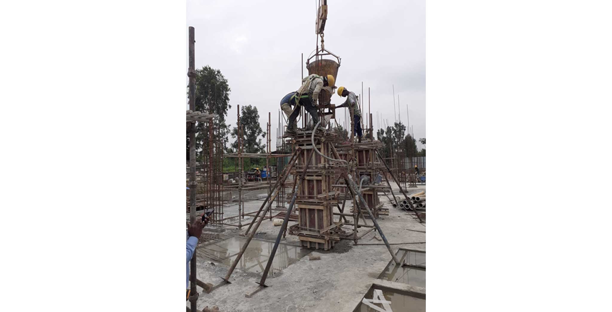 Nov 2021 - Block D: Ground floor column casting work in progress