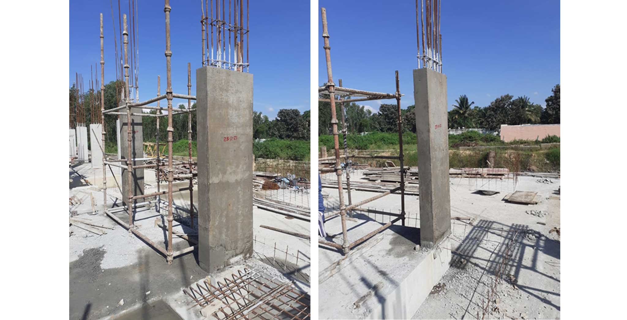 Nov 2021 - Block D: Ground floor column casting work in progress