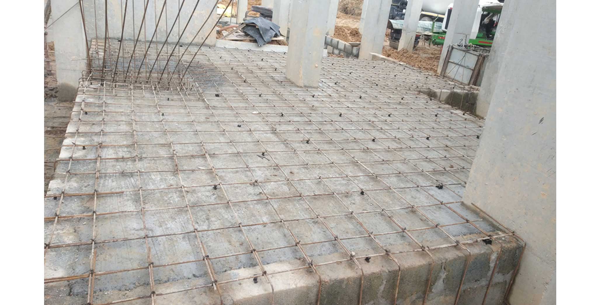 Nov 2021 - Block C: Lift lobby grade slab Steel work in progress
