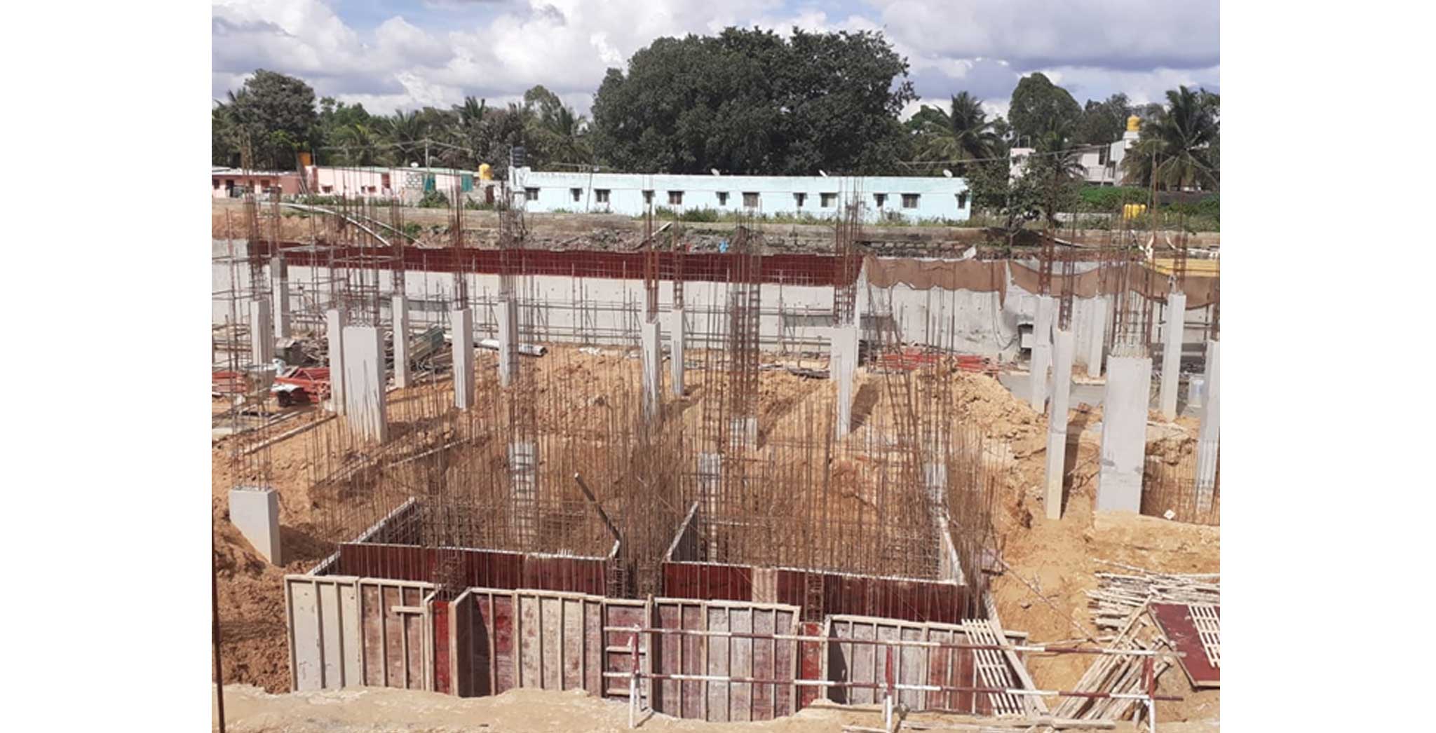 Nov 2021 - Block C & B: Raw water tank shuttering work in progress