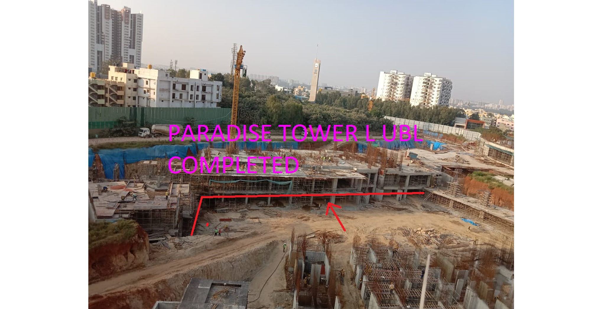 Dec 2021 - Utopia Paradise Wing L: Casting of Upper Basement floor Slab
