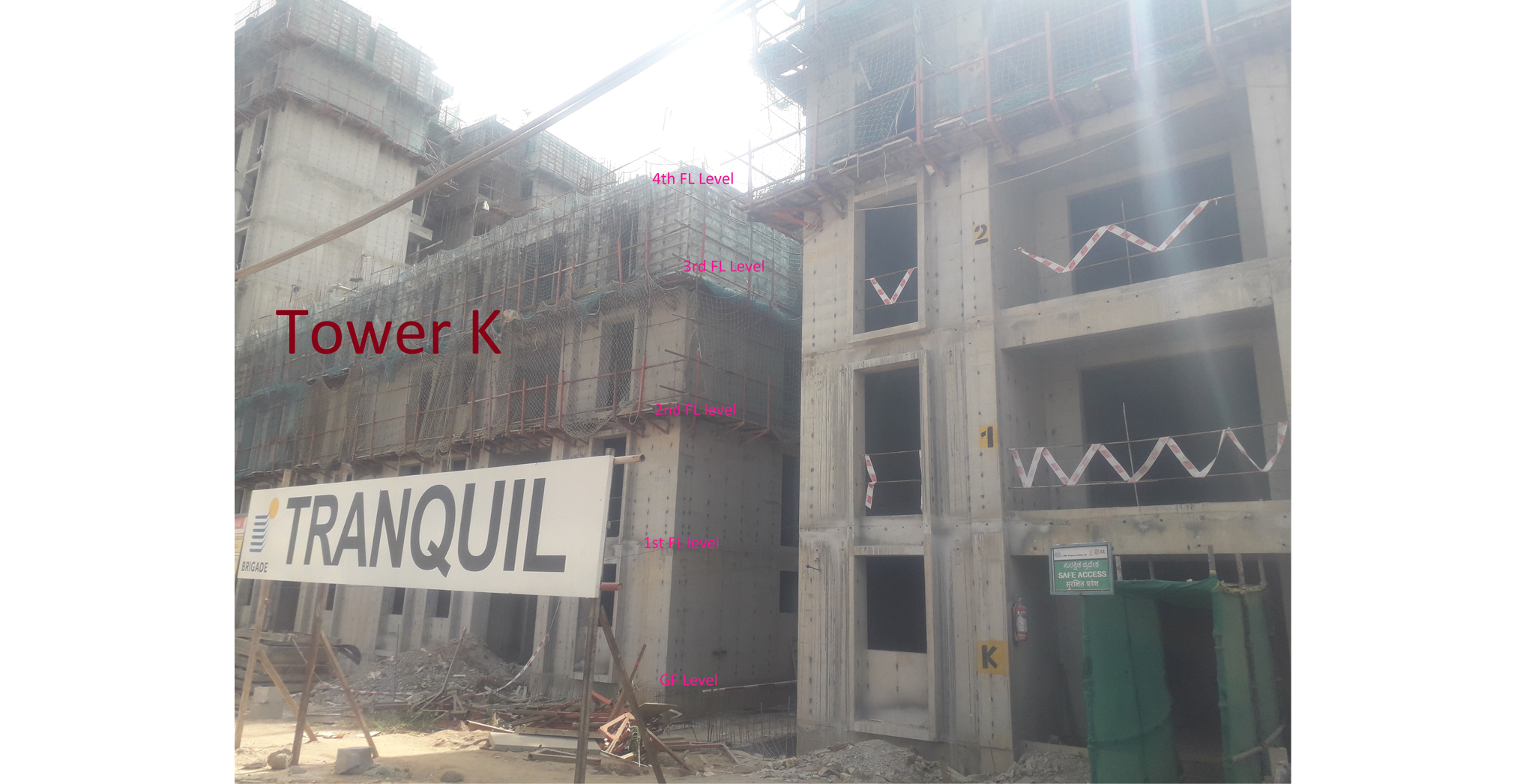 Dec 2021 - Tranquil Building Tower K: Milestone completion Completion of 4th Floor slab